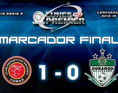 Fútbol, Liga Premier FMF: Coras se quedan con la victoria en casa ante Durango